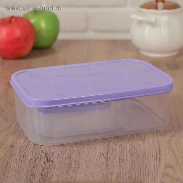 Набор контейнеров пищевых прямоугольных Доляна, 3 шт: 150 мл, 500 мл, 1,2 л, цвет сиреневый Набор контейнеров пищевых прямоугольных Доляна, 3 шт: 150 мл, 500 мл, 1,2 л, цвет сиреневый