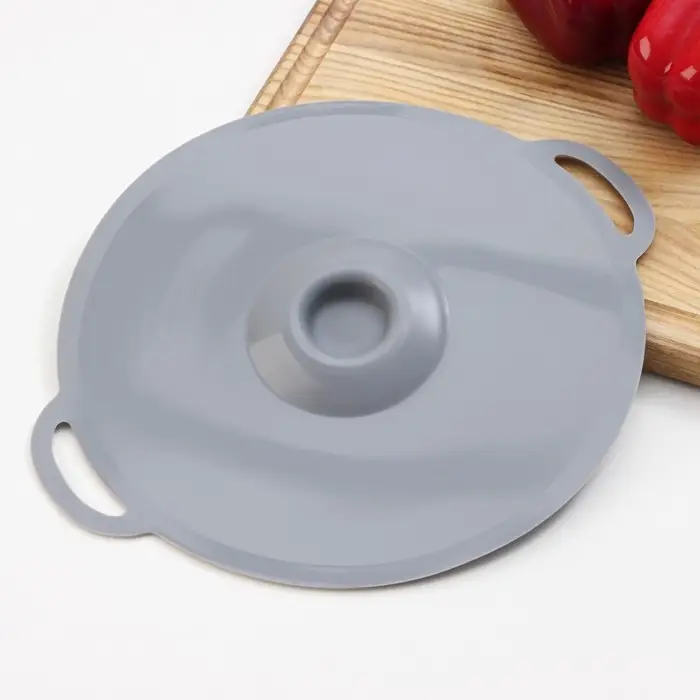 Крышка универсальная Доляна, силикон, d=22.5 см, серая