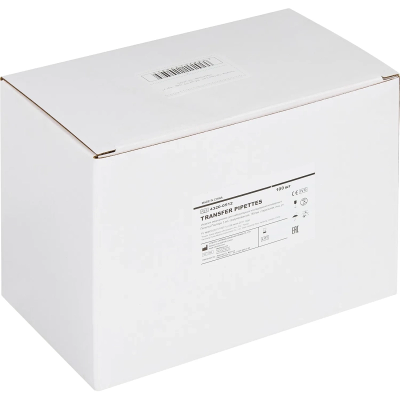 Пипетка Пастера 3мл, 155 мм, стер, град, 100 шт/уп, ИУ 4320-0512