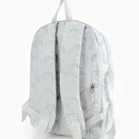 Рюкзак школьный на молнии, с карманами, с принтом, размер 29&times;11&times;40 см, белый