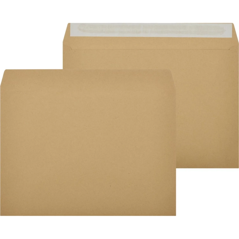 Конверт С4&nbsp; из крафт бум. 90 г/м2 с силиконовой лентой, 25 шт/уп