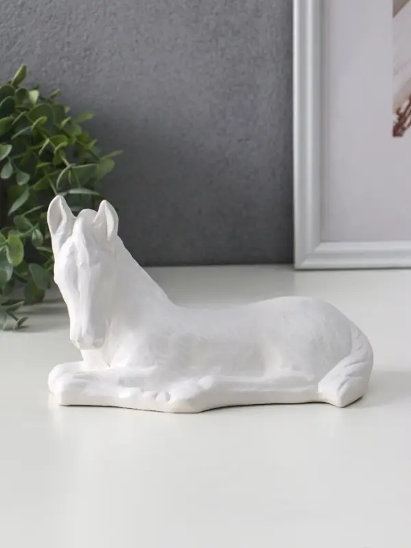 Фигура «Лошадь», 12.5×20×10 см, натуральный, гипс