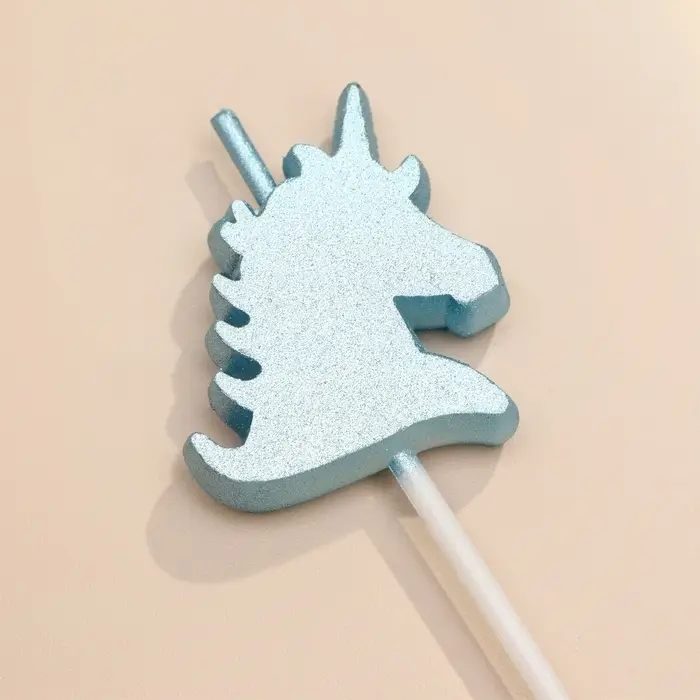 Свеча для торта &laquo;Блестящие единороги&raquo;, 5 шт., разноцветные