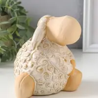 Копилка для денег керамика &laquo;Кудряш бараш&raquo;, беж, 11.6&times;11.5&times;12 см