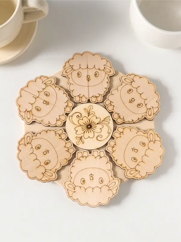 Подставка под горячее &laquo;Овечка&raquo; 19см, можжевельник, фанера