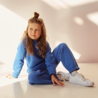 Костюм детский (худи, брюки) MINAKU: Basic Line KIDS, oversize, цвет синий, рост 164