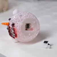 Ёлочная игрушка &laquo;Красный снеговичок&raquo;, 8 см, 1 LED, от батареек AG13&times;3, свечение мульти (RGB)