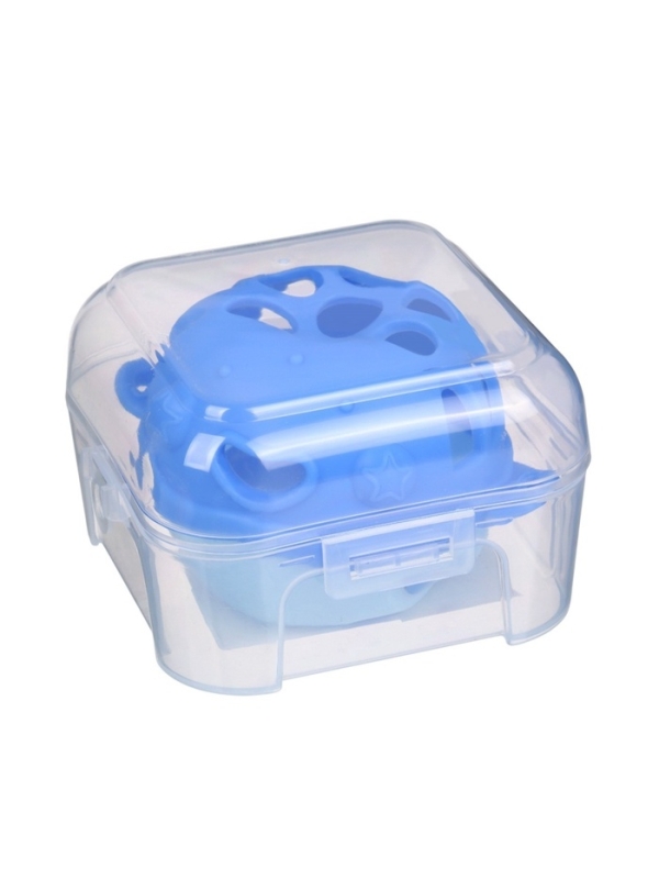 Прорезыватель силиконовый для зубов с погремушкой Крошка Я «Рыбка», в кейсе, синий Прорезыватель силиконовый для зубов с погремушкой Крошка Я «Рыбка», в кейсе, синий