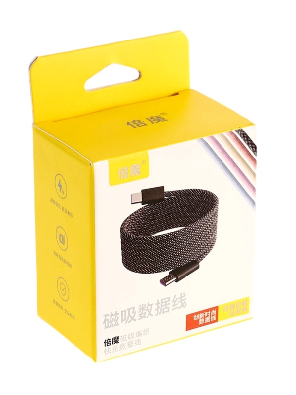 Кабель Type-C - USB, магнитный, 3 А, 60 Вт, с оплёткой, чёрный Кабель Type-C - USB, магнитный, 3 А, 60 Вт, с оплёткой, чёрный