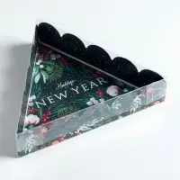 Коробка для кондитерских изделий с PVC крышкой «Happy New Year», 18 х 4 см