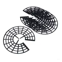 Подставка для клубники, пластиковая, d=25.5 см, чёрная, набор 5 шт.