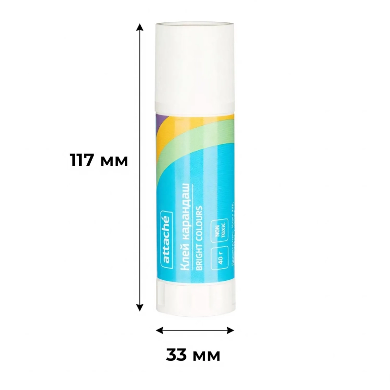 Клей-карандаш 40г Attache Bright colours, Чехия