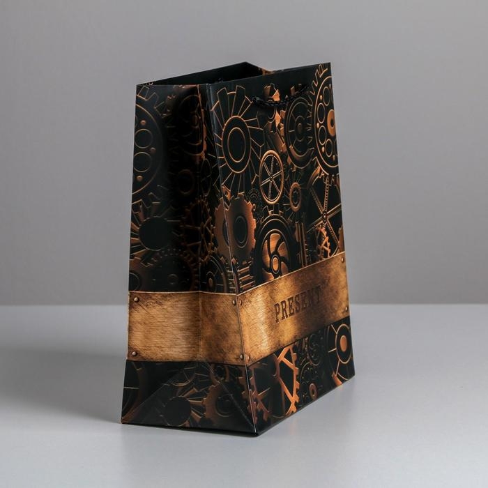 Пакет подарочный ламинированный вертикальный, упаковка, Steel, MS 18 х 23 х 10 см Пакет подарочный ламинированный вертикальный, упаковка, Steel, MS 18 х 23 х 10 см