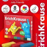 Пластилин 8 цветов, 144 г, ErichKrause "Jolly Friends", со стеком, в картонной упаковке