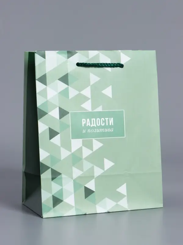 Пакет подарочный ламинированный "Радости и позитива" 18 х 22,3 х 10 см