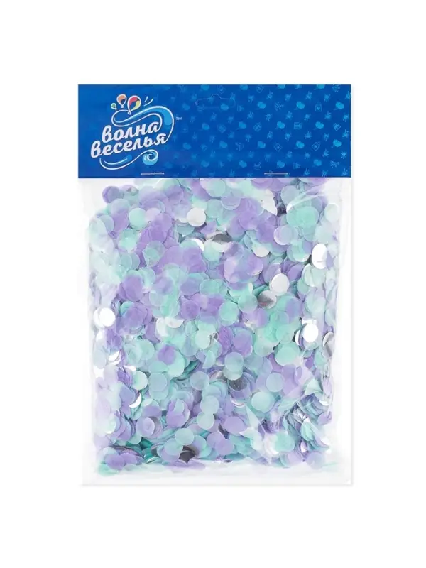 Конфетти «Круг», фольга и тишью, металлик, 1 см, 50 г, МИКС