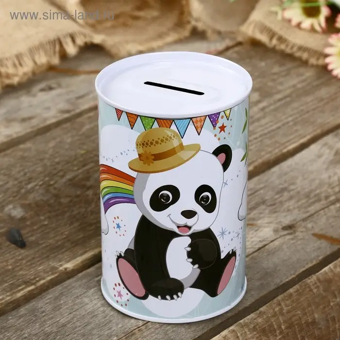 Копилка металл банка Копилка металл банка "Маленькая панда" МИКС 12х8х8 см