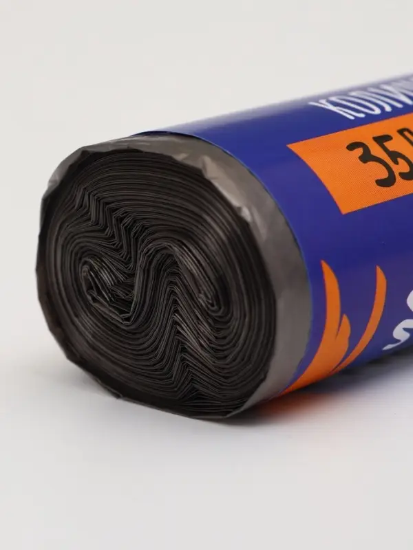 Мешки для мусора 35 л, ПНД толщина 10 мкм, 20 шт в рулоне, цвет черный