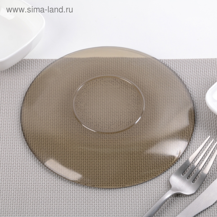 Тарелка стеклянная десертная Basilico, d=17 см, цвет коричневый Тарелка стеклянная десертная Basilico, d=17 см, цвет коричневый