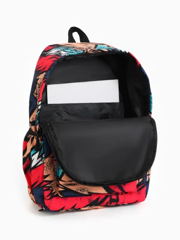 Рюкзак школьный &laquo;Абстракция&raquo; с карманами, 30&times;13&times;42 см, красный