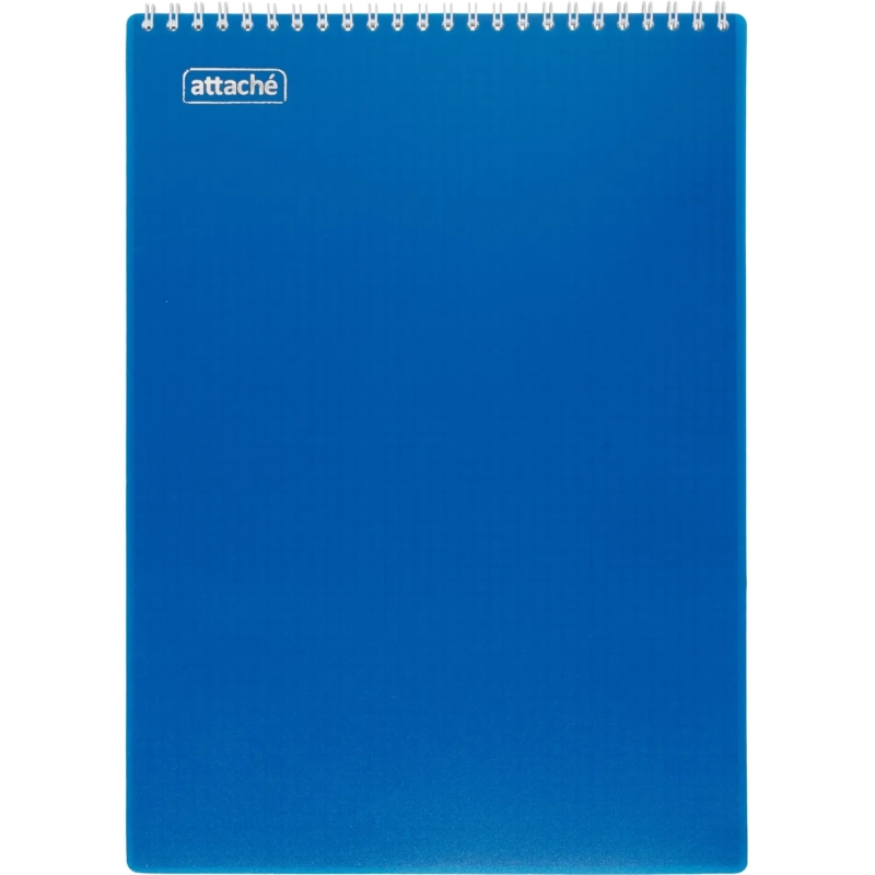 Блокнот на спирали А4 80л  Attache клетка, обложка Plastic