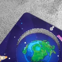 Брошь деревянная «Космос» Земля, зелёно-голубая