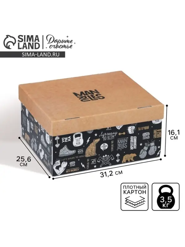 Коробка подарочная складная, упаковка, &laquo;Брутальность&raquo;, 31&times;25.5&times;16 см