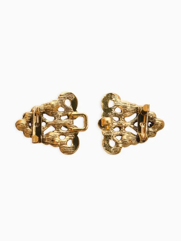 Зажим для кардигана Зажим для кардигана "Ажур", бутоны, цвет золотой в черненом золоте