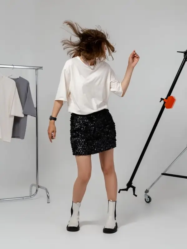 Футболка оверсайз Vozduh 2.0, кремовая, размер XS/S Футболка оверсайз Vozduh 2.0, кремовая, размер XS/S