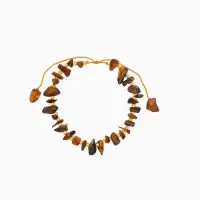 Браслет, длина 16 см, цв. коричневый, золотой