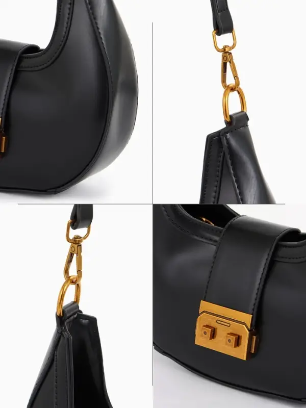 Сумка женская багет TEXTURA на молнии, 24&times;6.5&times;13 см, чёрная