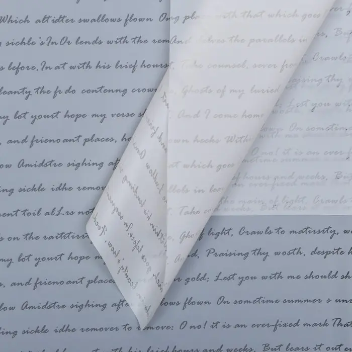 Пленка для цветов «Послание», белый, 58 см × 58 см