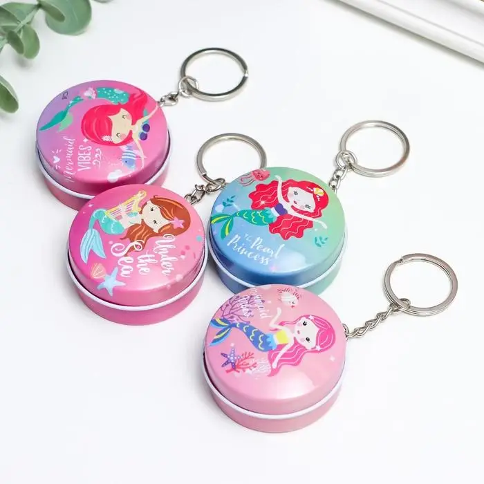 Шкатулка на кольце металл круг Шкатулка на кольце металл круг "Русалочка" МИКС 2,4х4,5х4,5 см