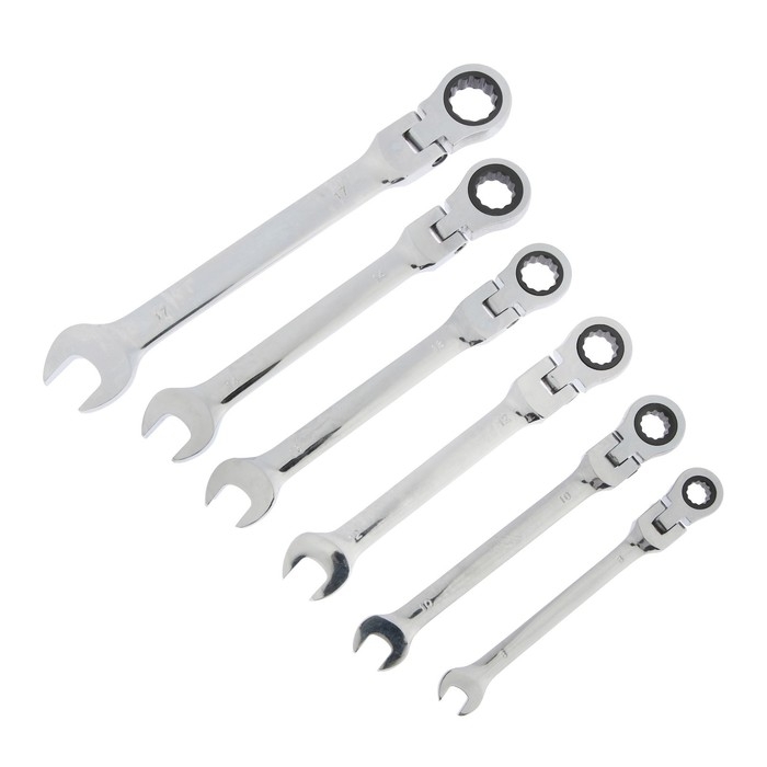 Набор ключей комбинированных трещоточных шарнирных ТУНДРА, CrV, 72 зуба, 8 - 17 мм, 6 шт. Набор ключей комбинированных трещоточных шарнирных ТУНДРА, CrV, 72 зуба, 8 - 17 мм, 6 шт.