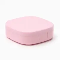 Контейнер для контактных линз, 7&times;7&times;2.5 см, розовый