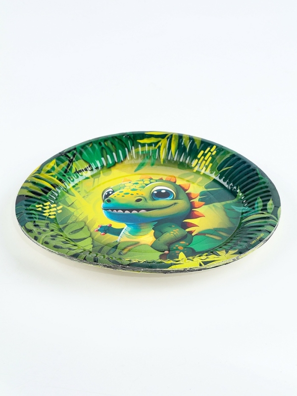 Набор бумажной посуды одноразовый Набор бумажной посуды одноразовый "Динозавр" 6 тарелок, 6 стаканов