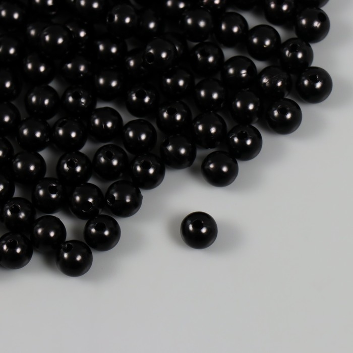 Набор бусин Набор бусин "Жемчуг" d 8 мм, 250 гр, чёрный