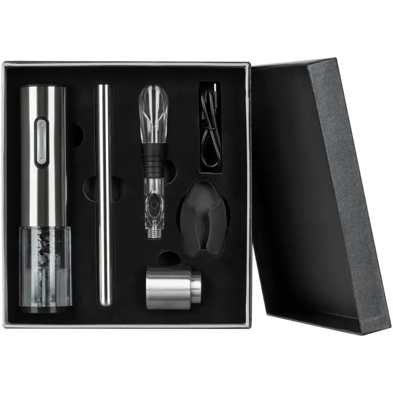 Винный набор Wine Diesel, серебристый Винный набор Wine Diesel, серебристый