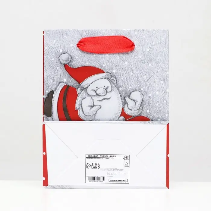 Пакет ламинированный «Мороз и Снеговик» 11.5×14.5×6 см