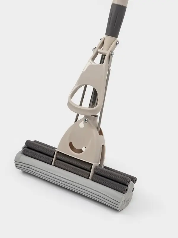 Швабра для мытья пола PVA с двойным роликовым отжимом Доляна, стальной телескоп черенок 28&times;6&times;106(130) см