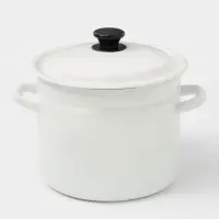 Кастрюля эмалированная, 7 л, d=25 см, с крышкой, без деколи, белая