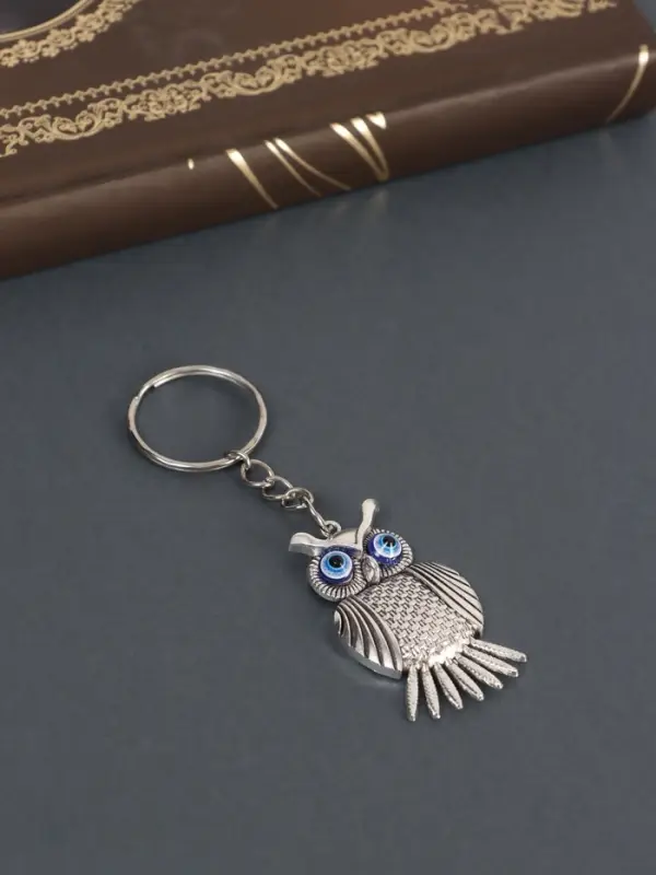 Брелок металл "Филин" серебро 4,5х2,5 см