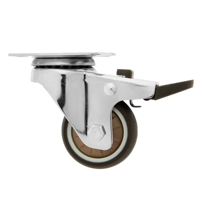 Колесо мебельное CAPPIO, d=50 мм, со стопором, поворотное, мягкий ход, покрытие TPR