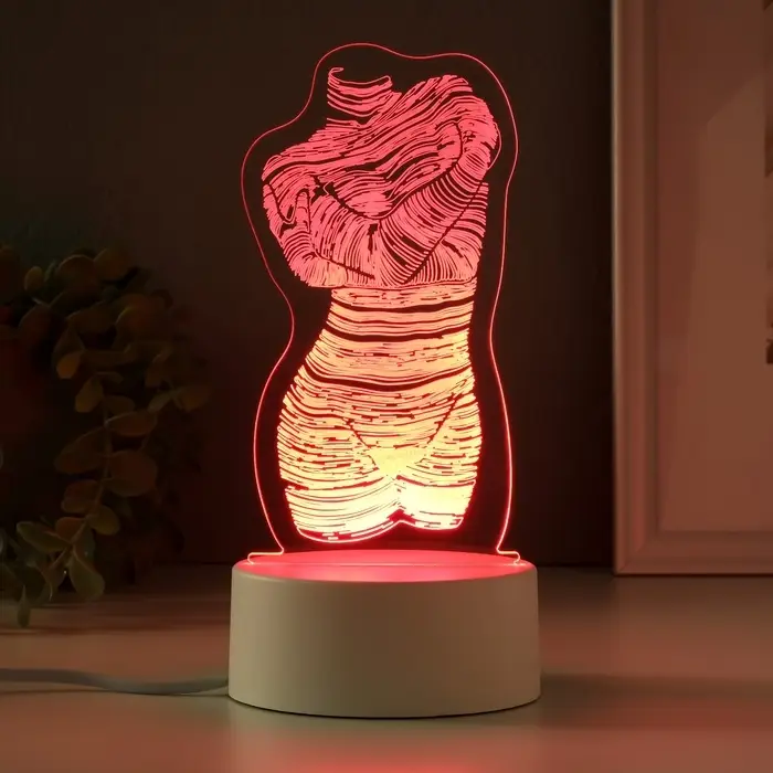 Светильник 3D RISALUX &laquo;Венера&raquo;, LED-ночник, RGB, от сети