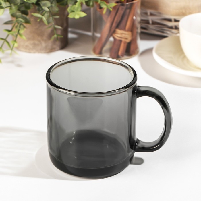 Кружка стеклянная Basiliko. Lava Grey, 420 мл, цвет серый Кружка стеклянная Basiliko. Lava Grey, 420 мл, цвет серый