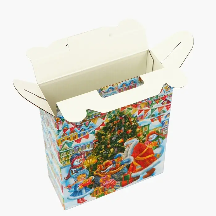 Подарочная коробка новогодняя Подарок Подарочная коробка новогодняя Подарок "Волшебный город" 16,8 х 7 х 25 см. Новый год