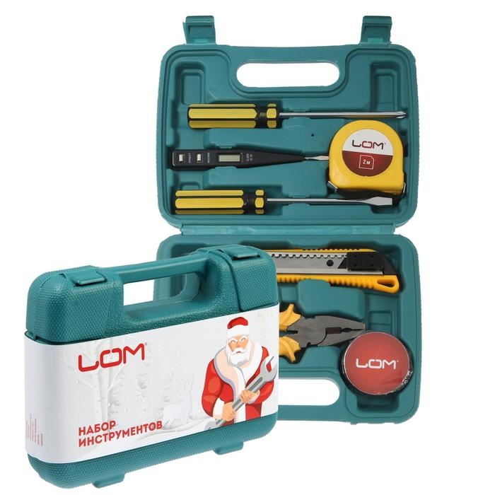 Набор инструментов в кейсе ЛОМ, в подарочной упаковке Набор инструментов в кейсе ЛОМ, в подарочной упаковке "НОВЫЙ ГОД", 7 предметов