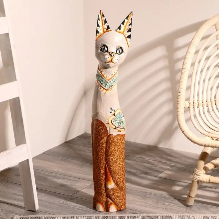 Сувенир дерево "Кошка в ошейнике с сердечком" 80 см