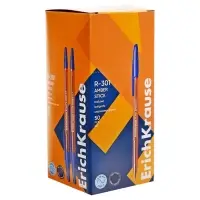 Ручка шариковая ErichKrause. R=301 Amber Stick, синий стержень, узел 1 мм