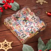 Коробка для печенья, кондитерская новогодняя упаковка, «Новогодняя афиша», 12×12×3 см